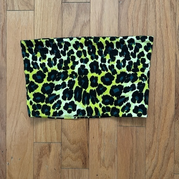 TOPSHOP  Neon Leopard Bandeau Top size US 6 - Picture 2 of 6